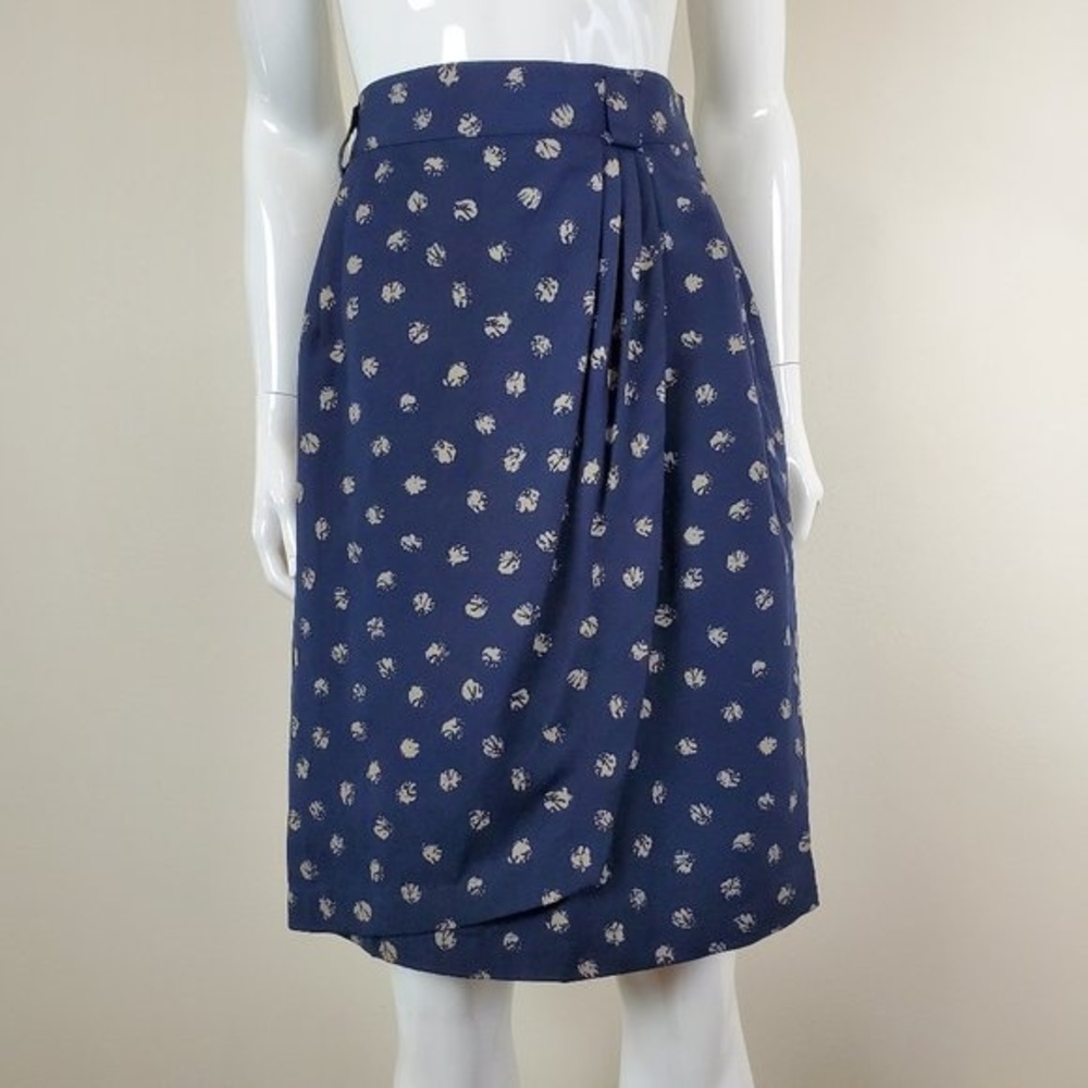 NEW Vintage 90's Jones New York Navy Wrap-Style Skirt